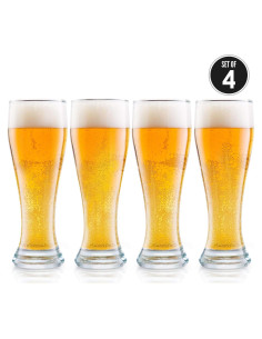 Vasos de Cerveza Pilsner DU VINO - Paquete de 4, 473 ml
