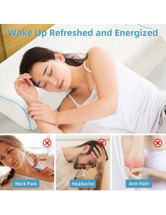 Almohada Ergonómica de Espuma de Memoria Genérico - Soporte para Cuello y Brazo 2