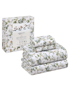 Sábanas Queen 100% Algodón RUVANTI Floral 4 Piezas