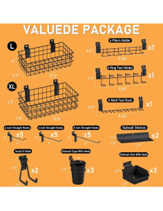 Juego de Accesorios para Pared de Listones INCLY 30 Piezas 2