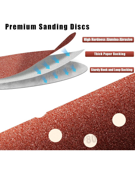 150 Discos de Lijado 12,7 cm Szarint Granos Variados
