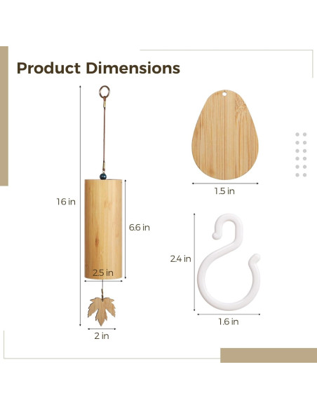 Campana de Viento de Madera OMISTAR 40 cm para Meditación