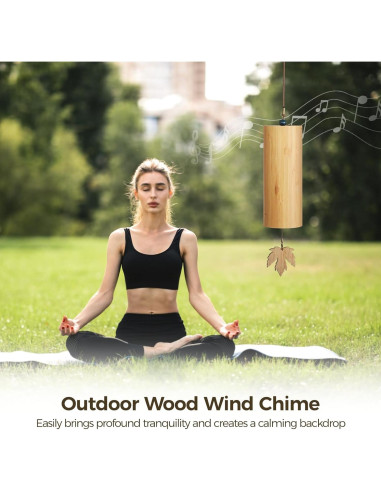 Campana de Viento de Madera OMISTAR 40 cm para Meditación