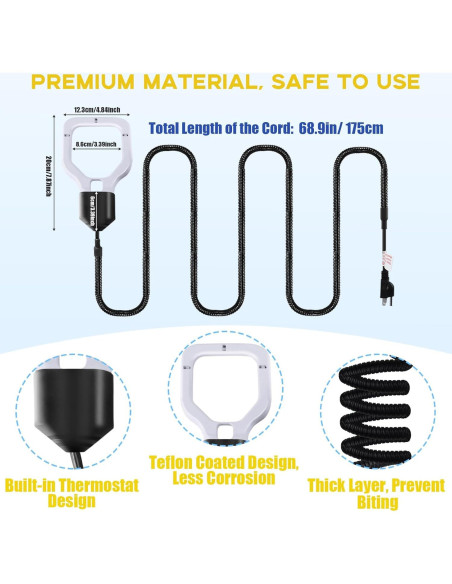 Calentador de Agua para Pollos Magoog 500W con Termostato