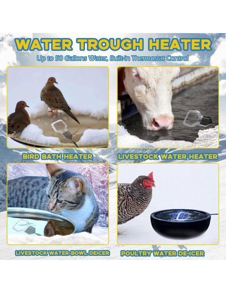 Calentador de Agua para Pollos Magoog 500W con Termostato