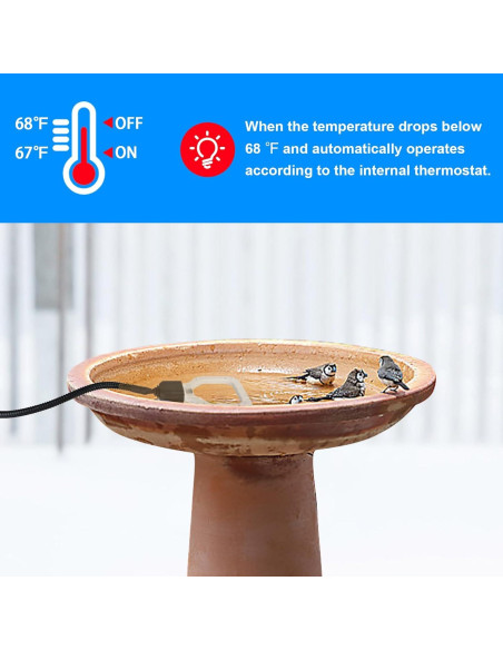 Calentador de Agua para Pollos Magoog 500W con Termostato