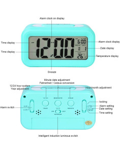 Reloj Despertador Digital TXY con Pantalla LCD y Snooze 2