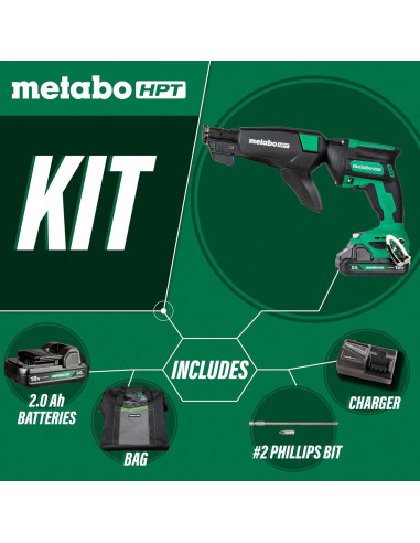 Atornillador de Placas de Yeso Inalámbrico Metabo HPT 18V