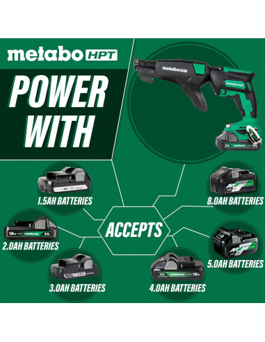 Atornillador de Placas de Yeso Inalámbrico Metabo HPT 18V