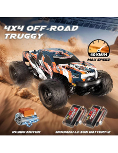 Coche RC Todo Terreno YESHIN 1:18 4WD 40 km/h con 2 Baterías 2