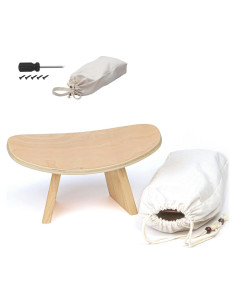 Banco de Meditación Ergonómico OBELGEOYA - Silla de Rodillas de Madera Natural