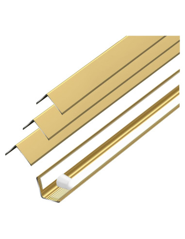 Protector de Esquina de Pared Awvob Dorado 90cm x 2cm - 4 Piezas