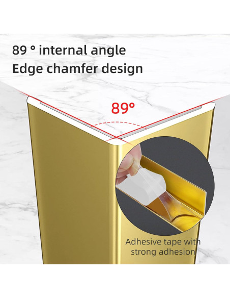 Protector de Esquina de Pared Awvob Dorado 90cm x 2cm - 4 Piezas