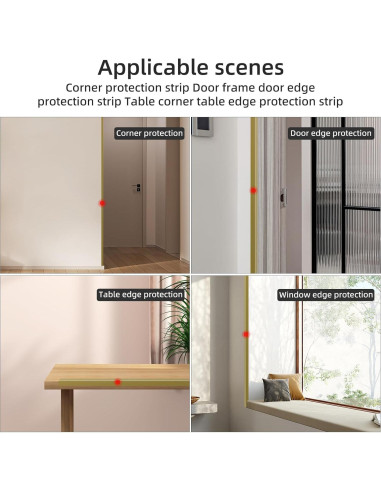 Protector de Esquina de Pared Awvob Dorado 90cm x 2cm - 4 Piezas