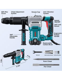 Martillo Demoledor ENEACRO ENDH45 11 Amp Ligero 5.8 kg 2