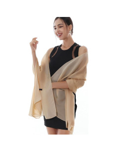 Chal de Gasa RIIQIICHY para Mujeres 90x180 cm Color Champán 2