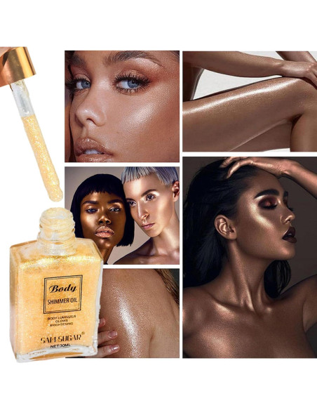 Aceite Brillante Corporal MEICOLY 104.87ml Amarillo Dorado