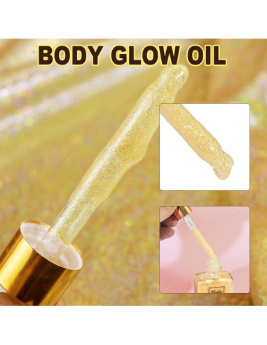 Aceite Brillante Corporal MEICOLY 104.87ml Amarillo Dorado