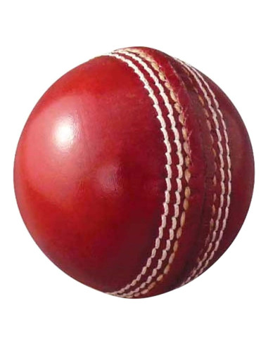 Pelota de Cricket AnNafi de Cuero Rojo Cosida a Mano - Senior