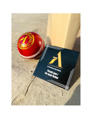 Pelota de Cricket AnNafi de Cuero Rojo Cosida a Mano - Senior