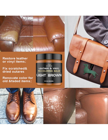 Bálsamo de Recoloración de Cuero SHABEIBEI 340g Marrón Medio