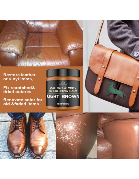 Bálsamo de Recoloración de Cuero SHABEIBEI 340g Marrón Medio