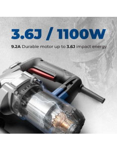 Martillo Perforador Rotativo Dong Cheng 9.2A 1100W SDS-Plus 2