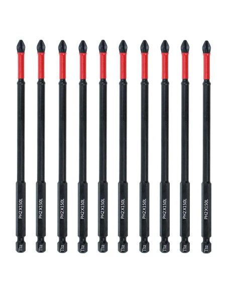 Juego de Puntas de Destornillador AUTOTOOLHOME 10 Piezas PH2