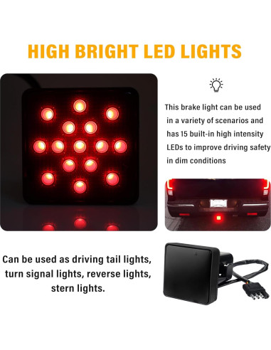 Luz de Freno para Remolque Carleef 15 LED 12V Negra