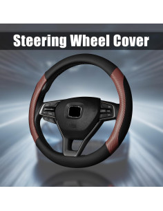 Cubierta de Volante Sandfren 15 Pulgadas Cuero Fibra Carbono 2