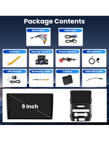 Estéreo Android 2GB RAM 64GB ROM para Ford F150 2009-2014