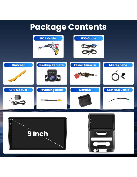 Estéreo Android 2GB RAM 64GB ROM para Ford F150 2009-2014