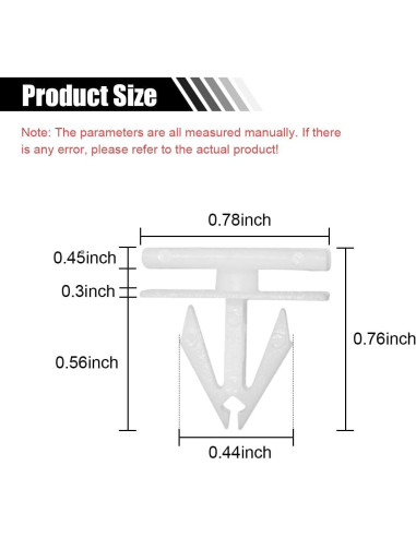20 Clips de Remache JOYCOURT Nylon Blanco para Automóviles