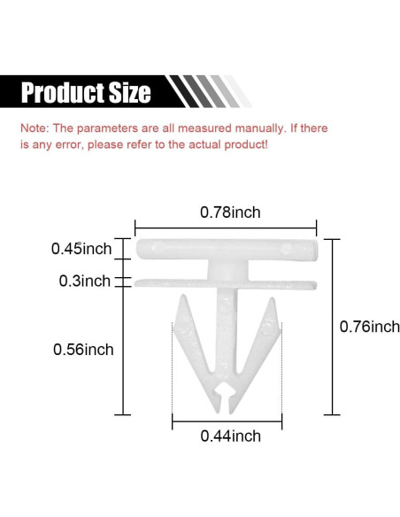 20 Clips de Remache JOYCOURT Nylon Blanco para Automóviles