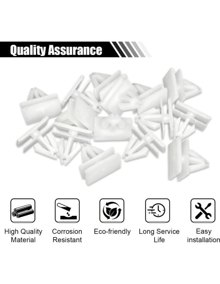 20 Clips de Remache JOYCOURT Nylon Blanco para Automóviles