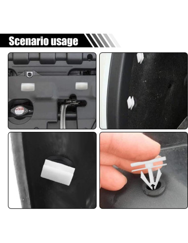 20 Clips de Remache JOYCOURT Nylon Blanco para Automóviles