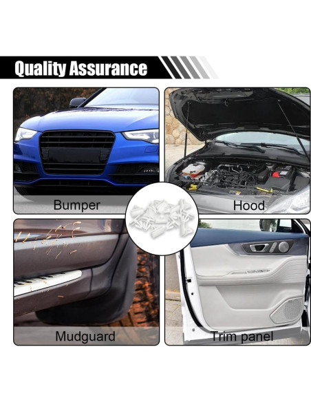 20 Clips de Remache JOYCOURT Nylon Blanco para Automóviles