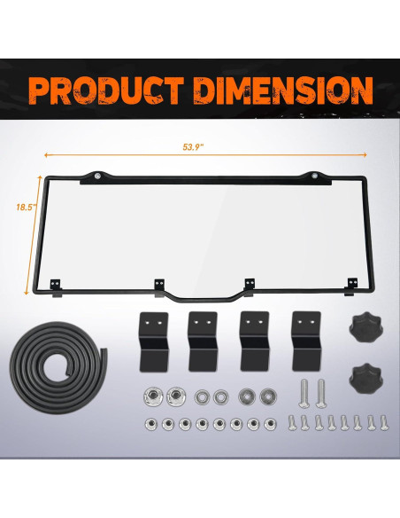 Parabrisas Trasero Nilight para Polaris Ranger 2017-2025