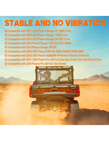 Parabrisas Trasero Nilight para Polaris Ranger 2017-2025