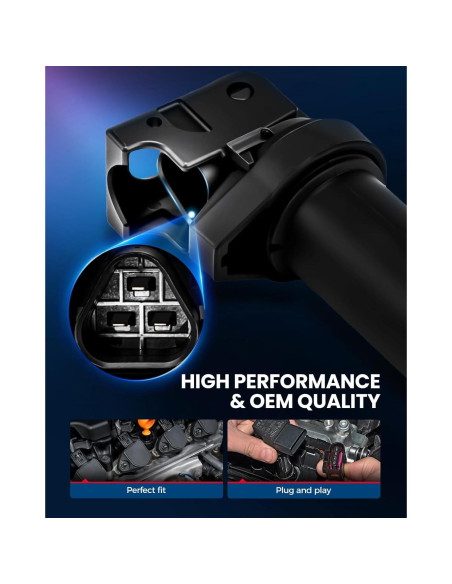 KAX Bobinas de Encendido UF592 y Bujías Iridio para BMW