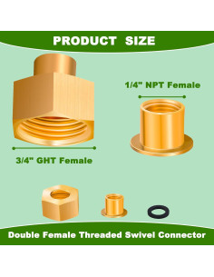 Adaptador de latón 4-Pack 1/4" NPT a 3/4" GHT Evangenial 2