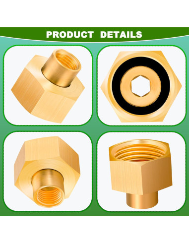 Adaptador de latón 4-Pack 1/4" NPT a 3/4" GHT Evangenial