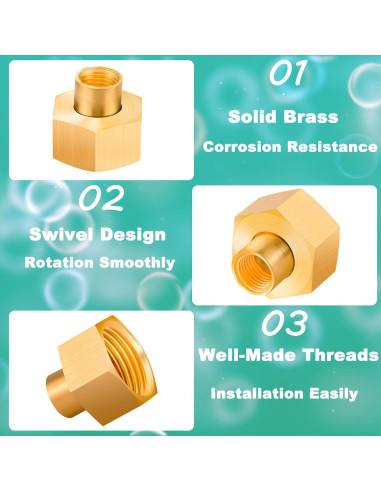 Adaptador de latón 4-Pack 1/4" NPT a 3/4" GHT Evangenial