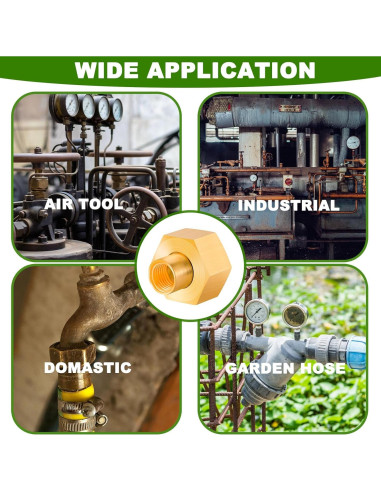 Adaptador de latón 4-Pack 1/4" NPT a 3/4" GHT Evangenial