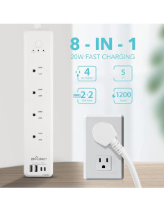 Regleta Inteligente BN-LINK 4 Tomas + 4 USB Carga Rápida 2