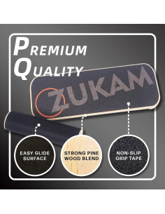 Tabla de Equilibrio ZUKAM de Madera 75x28cm para Surf y Deportes 2