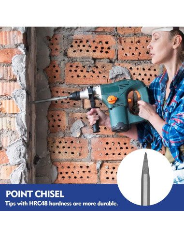 Juego de Brocas y Cinceles WORKPRO 17 Piezas SDS-Plus