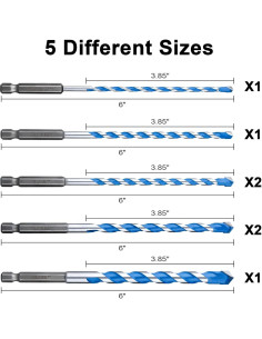 Juego de Brocas de Concreto UBESTHS 7 Pcs Hexagonal 2