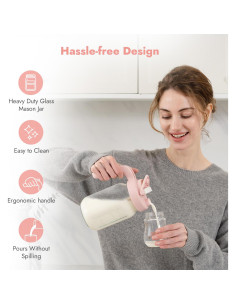 Jarra de vidrio Papablic 946ml para leche materna y fórmula 2