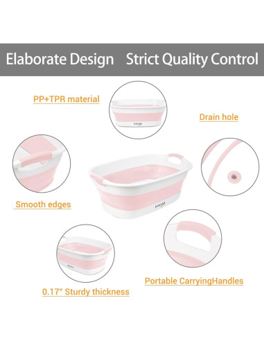 Bañera Plegable para Mascotas BREENHILL Rosa 23L